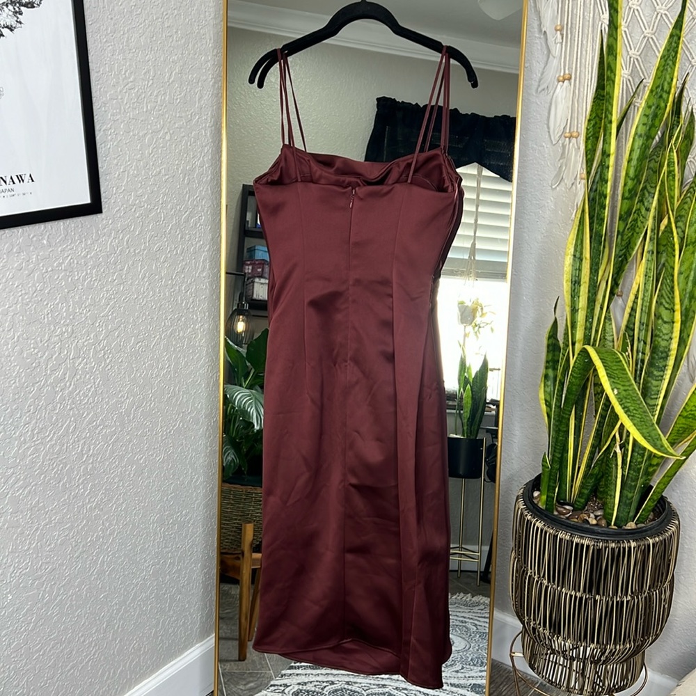 HOUSE OF CB 'Anja' Raisin Satin Corset Midi Dress NWOT - Picture 10 of 11